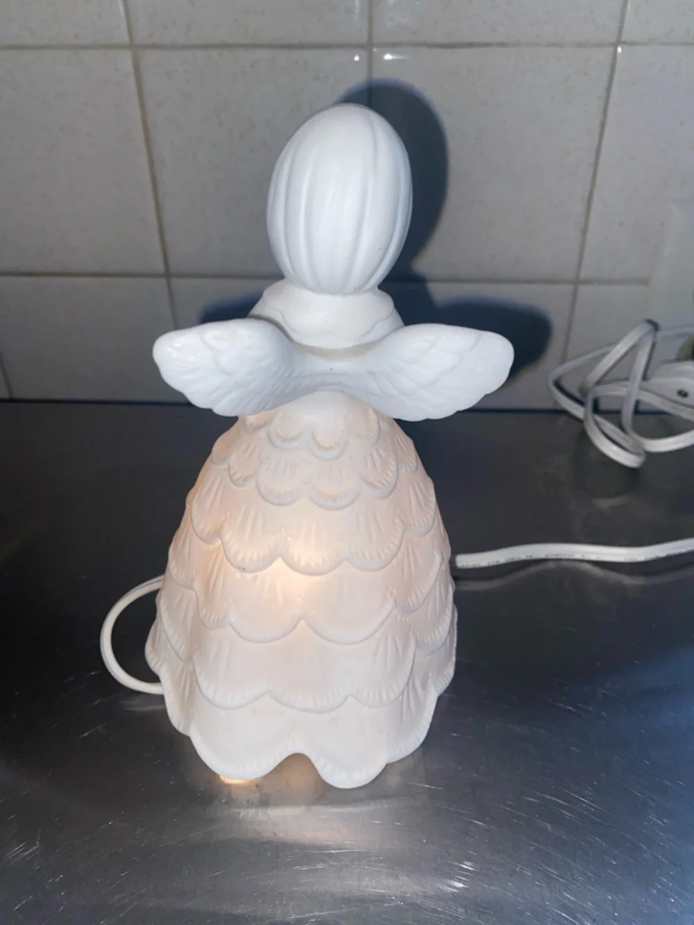 Ceramic white Light up Angel‎